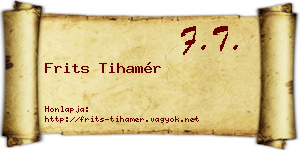 Frits Tihamér névjegykártya